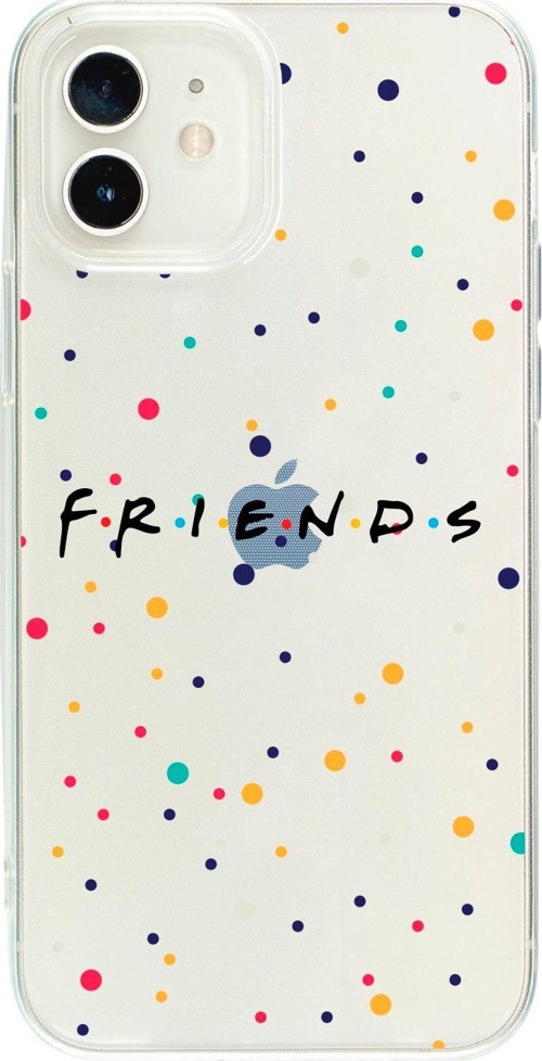 İphone 12 Friends Desenli Şeffaf Telefon Kılıfı