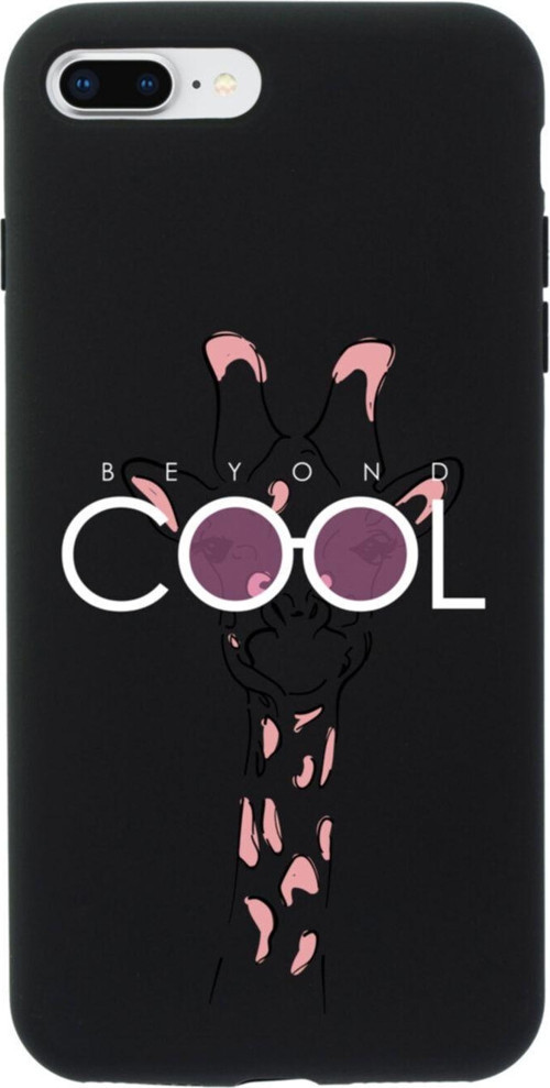 İphone 8 Plus Giraffe Cool Tasarımlı Siyah Telefon Kılıfı