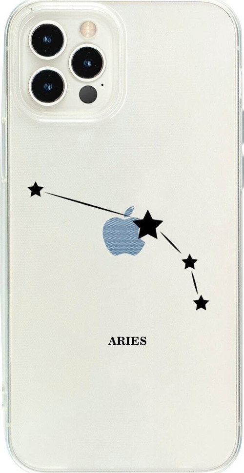 İphone 15 Pro Koç Yıldız Desenli Şeffaf Telefon Kılıfı