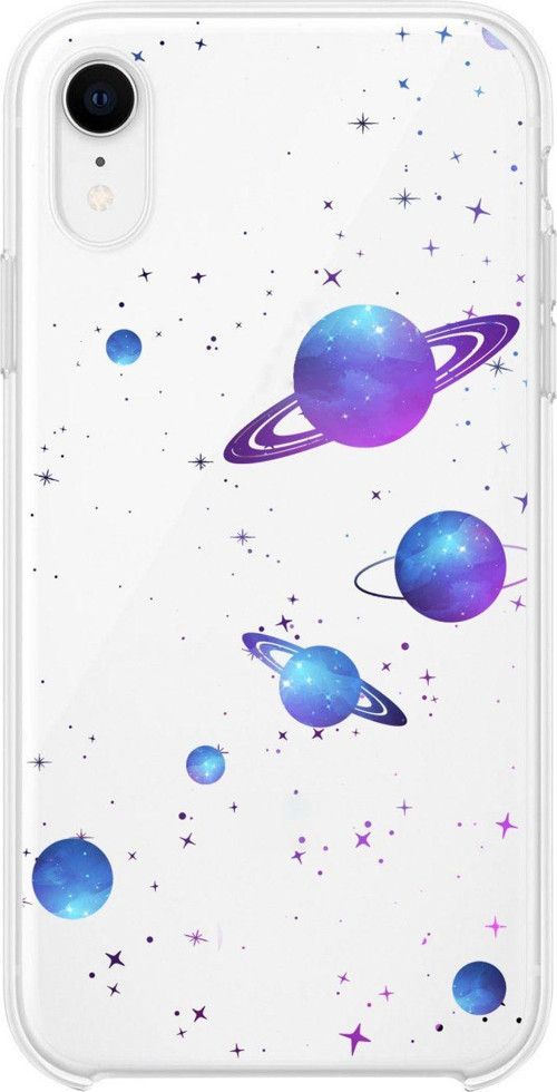 İphone Xr Galaxy And Stars Lens Korumalı Şeffaf Telefon Kılıfı