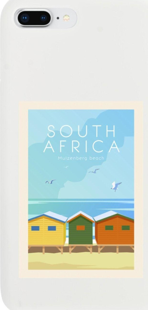 İphone 8 Plus South Africa Tasarımlı Beyaz Telefon Kılıfı