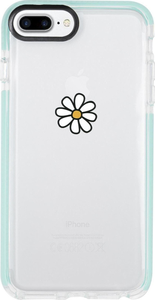 İphone 8 Plus Papatya Desenli Candy Bumper Silikonlu Telefon Kılıfı