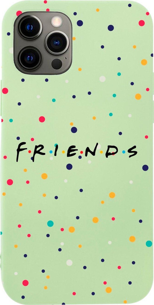 Iphone 12 Pro Max Friends Tasarımlı Yeşil Telefon Kılıfı