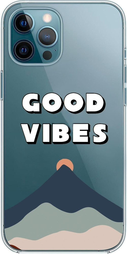 İphone 12 Good Vibes Premium Şeffaf Silikon Kılıf