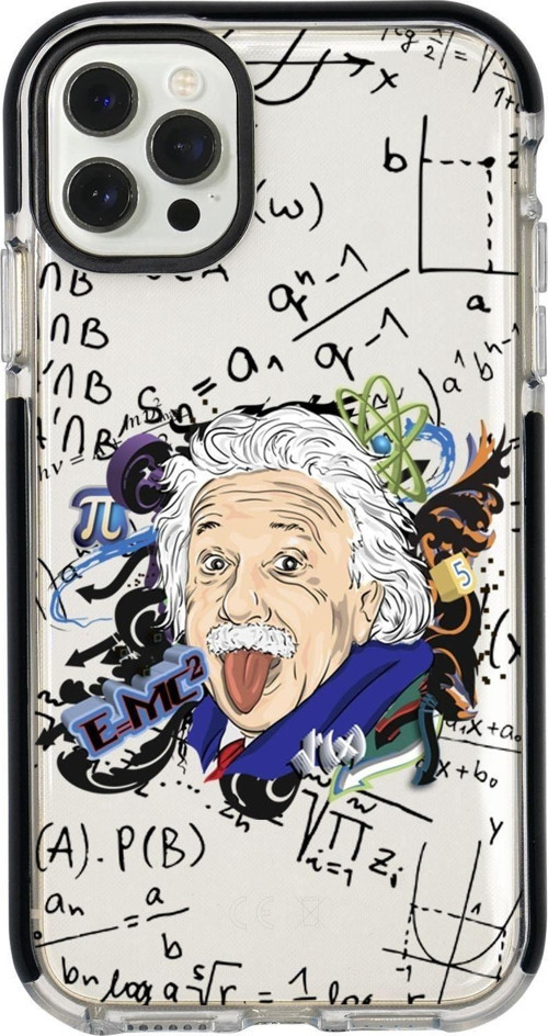 Iphone 12 Pro Max Einstein In Formula Desenli Candy Bumper Silikonlu Telefon Kılıfı