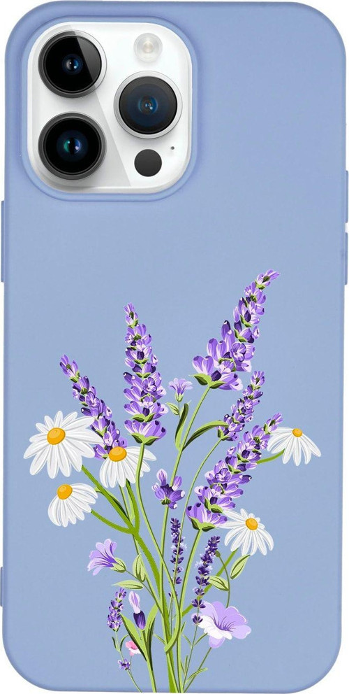 İphone 14 Pro Max Lavander Desenli Lansman Lila Telefon Kılıfı