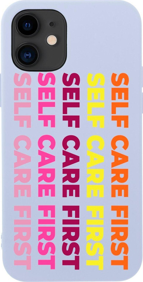 İphone 12 Self Care Fırst Tasarımlı Lila Telefon Kılıfı