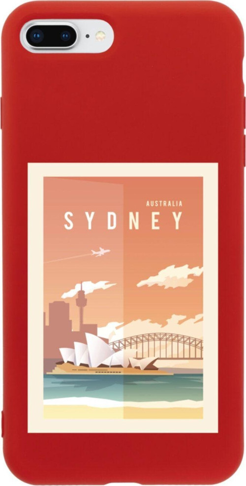 İphone 8 Plus Sydney Tasarımlı Kırmızı Telefon Kılıfı