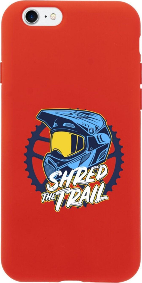 İphone Se Shred The Trail Tasarımlı Kırmızı Telefon Kılıfı