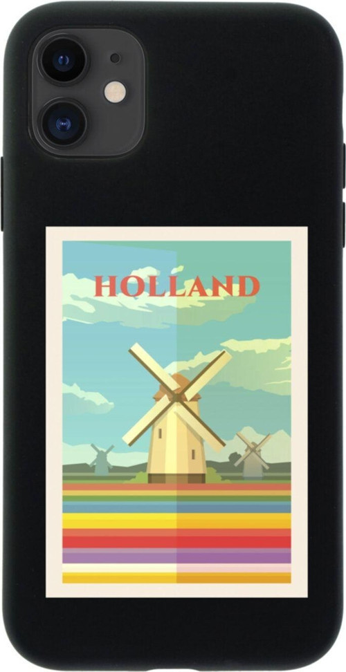 İphone 12 Holland Tasarımlı Siyah Telefon Kılıfı