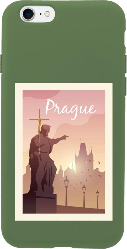 İphone Se Prague Tasarımlı Yeşil Telefon Kılıfı