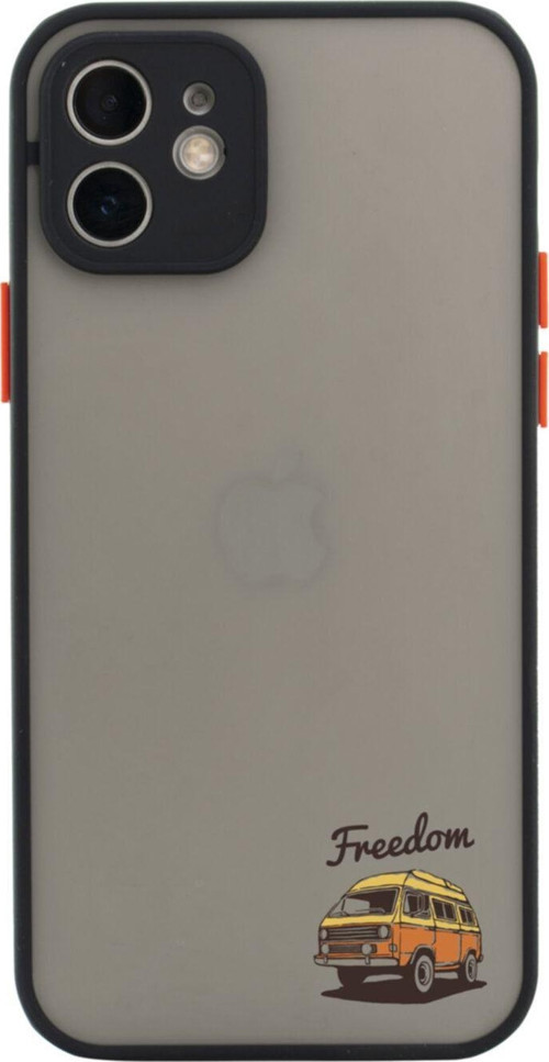 Iphone 11 Lüx Kamera Lens Korumalı Freedom Karavan Siyah Telefon Kılıfı