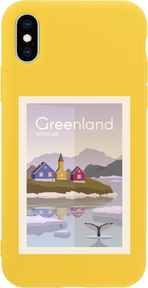 İphone Xs Denmark Greenland Tasarımlı Sarı Telefon Kılıfı