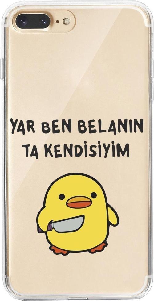 İphone 7 Plus Katil Civciv Desenli Premium Şeffaf Silikon Kılıf