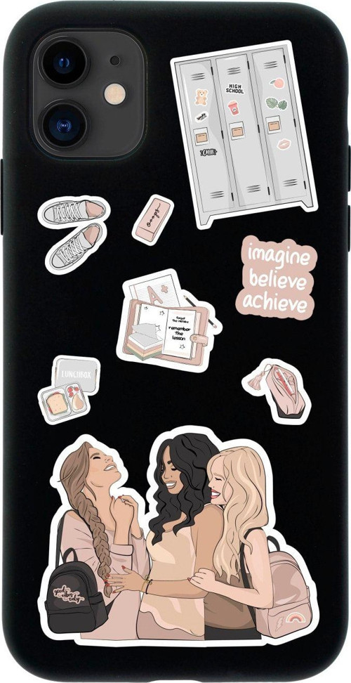 Iphone 11 Best Sisters Tasarımlı Siyah Telefon Kılıfı