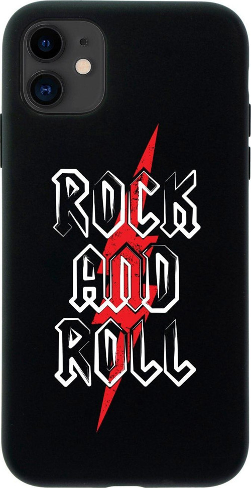 İphone 12 Rock And Roll Tasarımlı Siyah Telefon Kılıfı