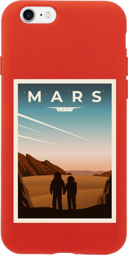 İphone 8 Mars Tasarımlı Kırmızı Telefon Kılıfı