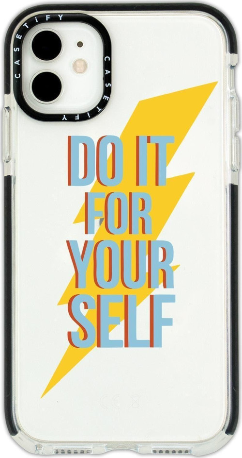 İphone 12 Casetify Do It Desenli Anti Shock Premium Silikonlu Siyah Kenar Detaylı Telefon Kılıfı
