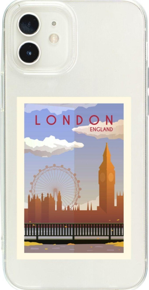 İphone 12 London England Şeffaf Telefon Kılıfı