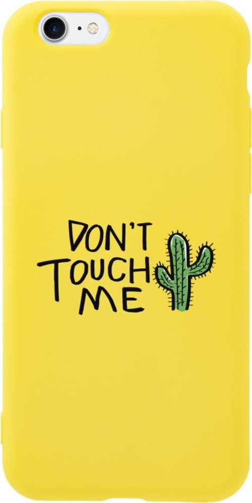 İphone Se Don'T Touch Me Tasarımlı Sarı Telefon Kılıfı