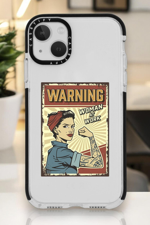 İphone 15 Plus Uyumlu Women At Work Desenli Casetify Darbe Emci Silikonlu Telefon Kılıfı