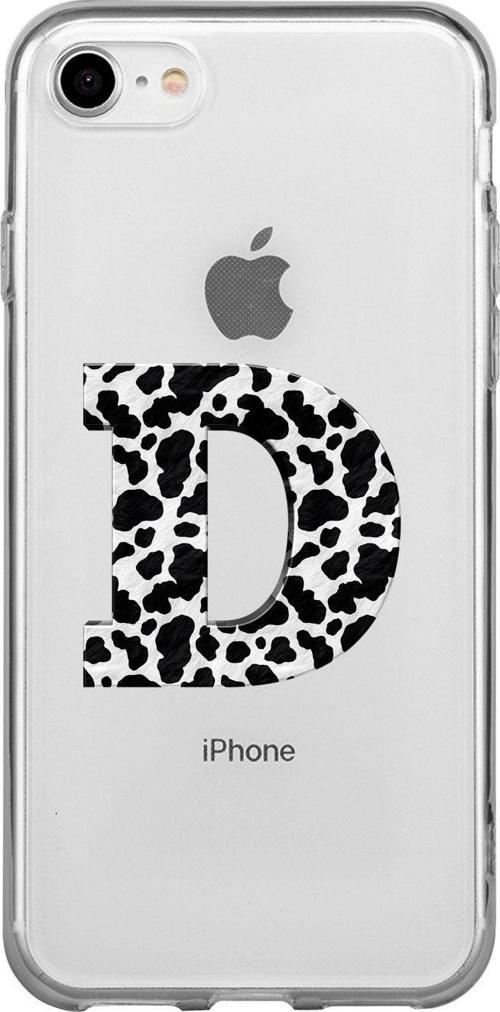 İphone 8 D Harfi Desenli Şeffaf Telefon Kılıfı