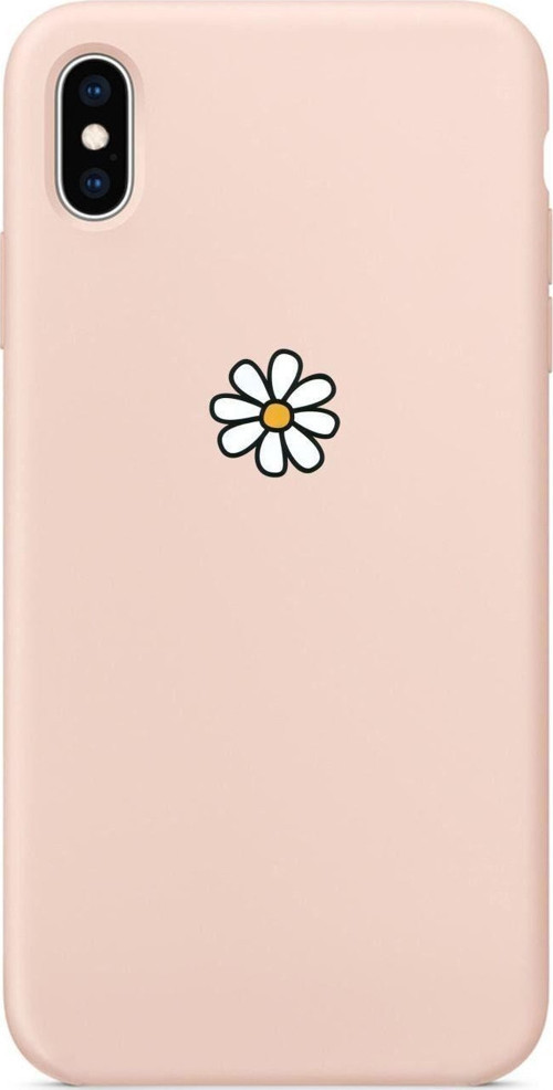 Papatya Tasarımlı İphone Xs Max Pembe Telefon Kılıfı