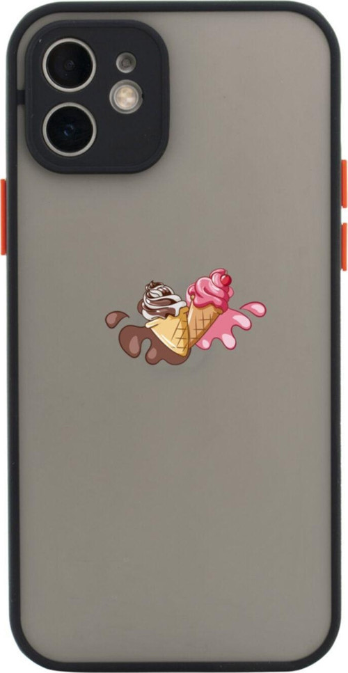 Iphone 11 Lüx Kamera Lens Korumalı Dondurmalar Siyah Telefon Kılıfı