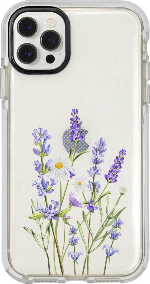 Iphone 12 Pro Lavender Desenli Candy Bumper Silikonlu Telefon Kılıfı