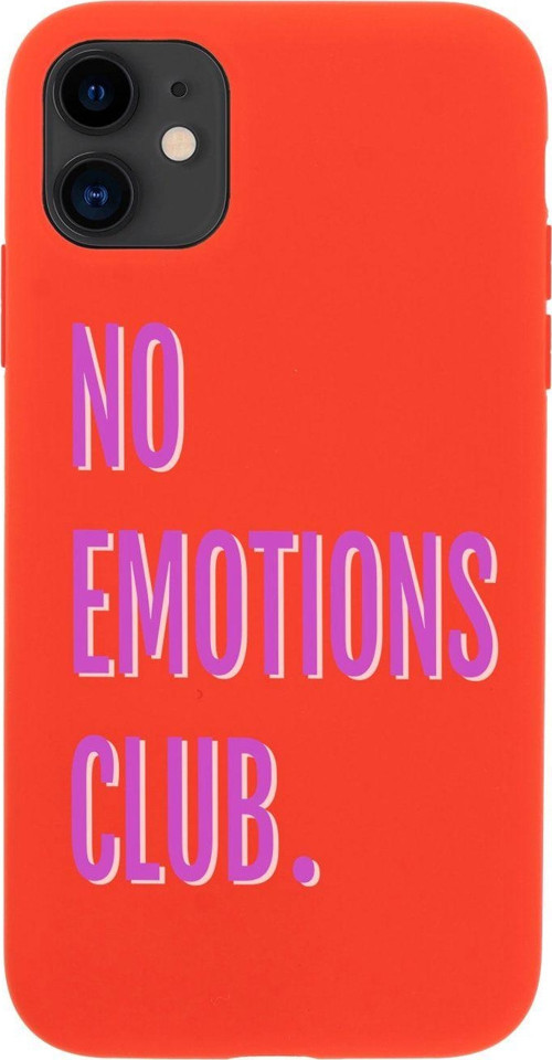 Iphone 11 No Emotions Club Tasarımlı Kırmızı Telefon Kılıfı