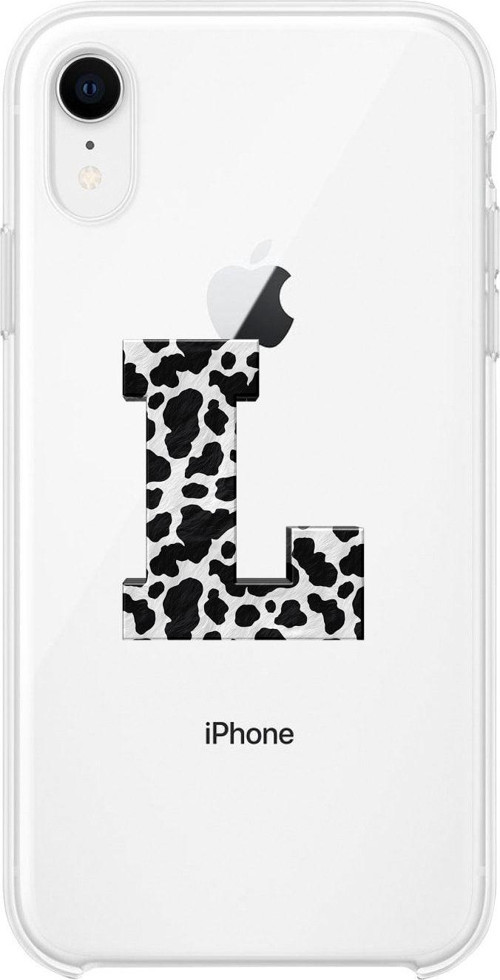 İphone Xr L Harfi Desenli Şeffaf Telefon Kılıfı
