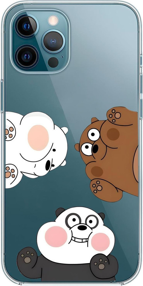 İphone 12 Pro Uyumlu Cute Animals Desenli Premium Şeffaf Silikon Kılıf