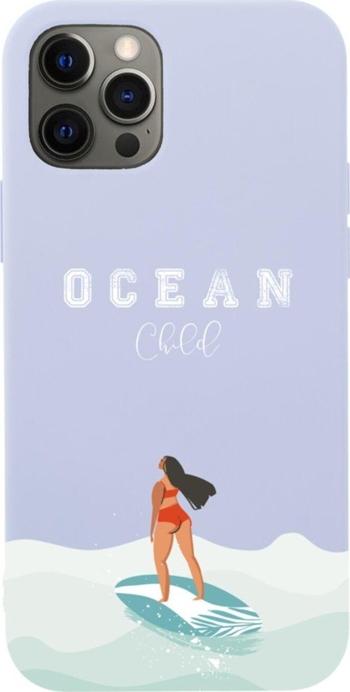 Iphone 12 Pro Max Ocean Child Tasarımlı Lila Telefon Kılıfı