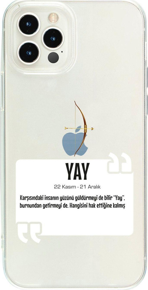 Iphone 12 Pro Yay Burcu Desenli Şeffaf Telefon Kılıfı