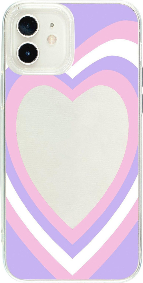İphone 12 Purple Heart Premium Şeffaf Silikon Kılıf