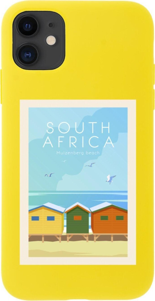 Iphone 11 South Africa Tasarımlı Sarı Telefon Kılıfı