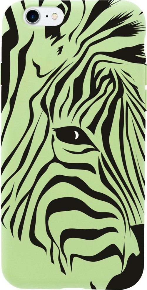 İphone Se Zebra Head Tasarımlı Yeşil Telefon Kılıfı