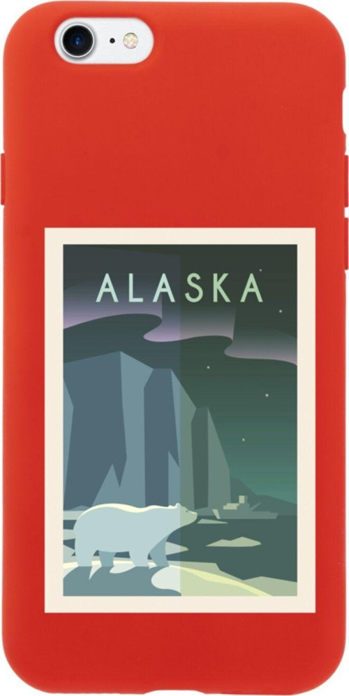 İphone 7 Alaska Tasarımlı Kırmızı Telefon Kılıfı