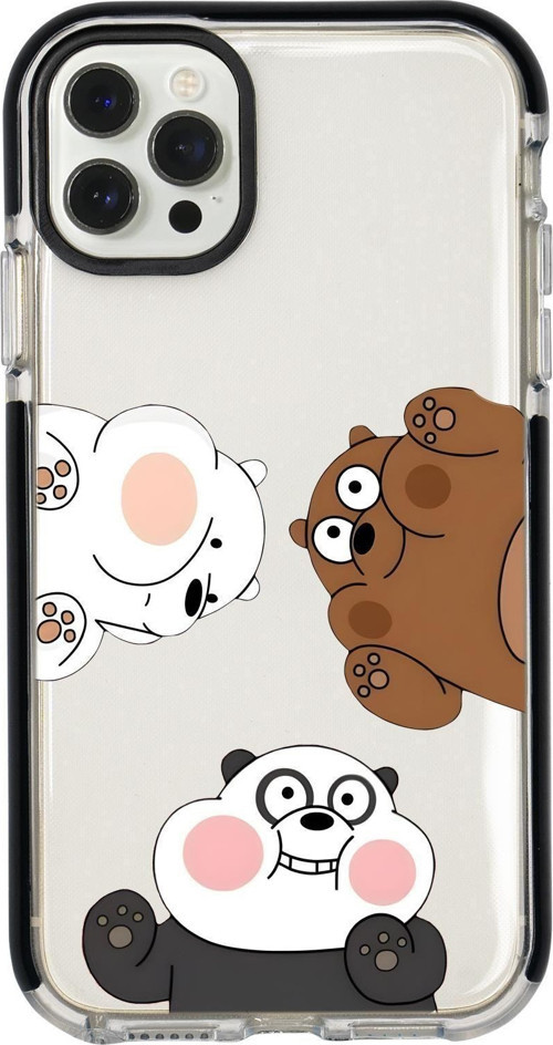 İphone 12 Pro Uyumlu Cute Animals Desenli Candy Bumper Silikonlu Telefon Kılıfı