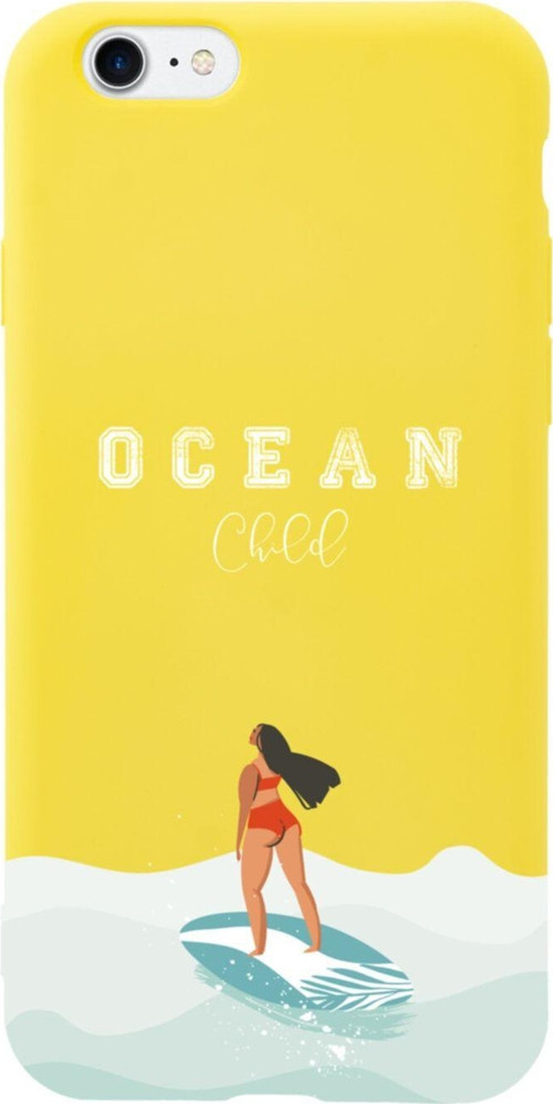 İphone Se Ocean Child Tasarımlı Sarı Telefon Kılıfı