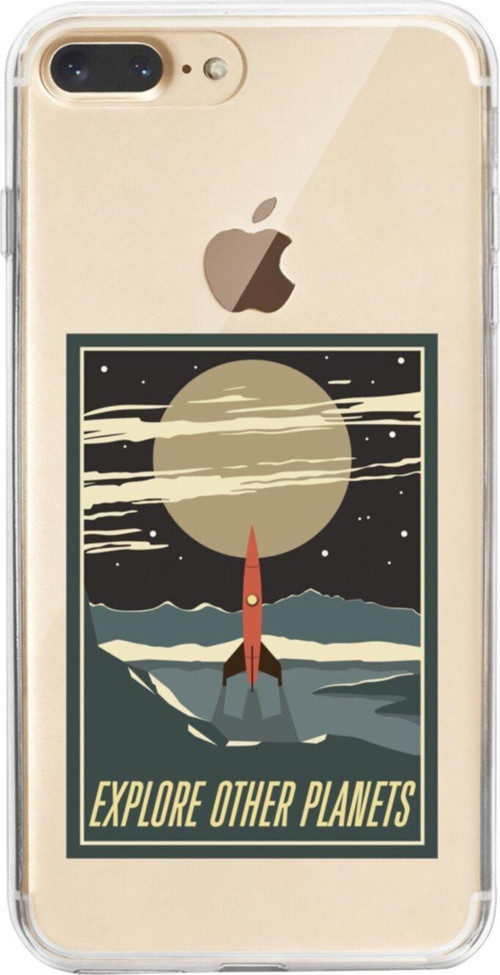 İphone 8 Plus Explore Other Planets Şeffaf Telefon Kılıfı