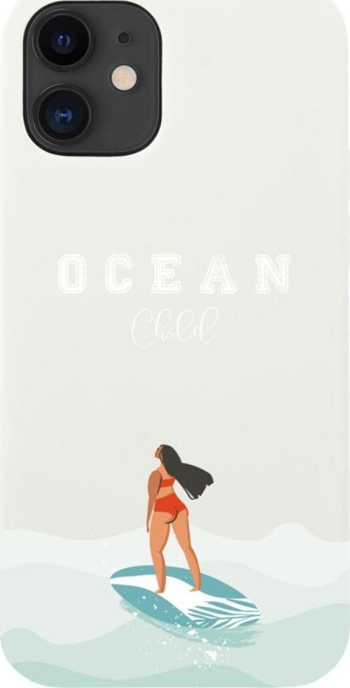 İphone 12 Ocean Child Tasarımlı Beyaz Telefon Kılıfı