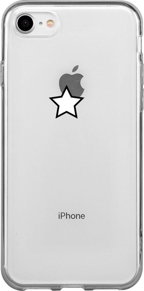 İphone Se Beyaz Tek Yıldız Desenli Şeffaf Telefon Kılıfı