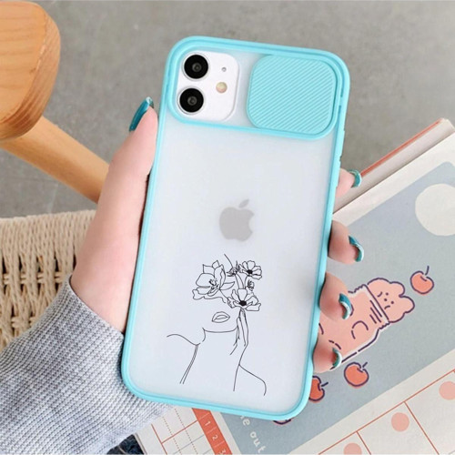 Iphone 11 Flower Women Kamera Korumalı Mint Telefon Kılıfı