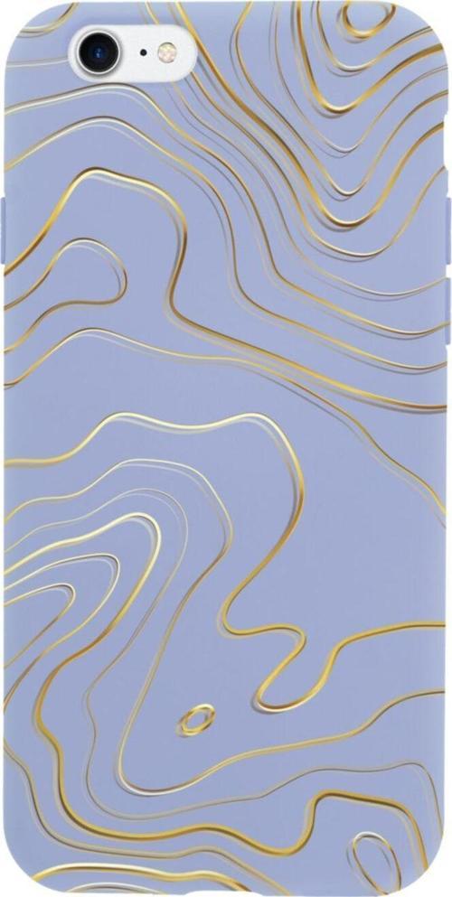 İphone 7 Golden Line Tasarımlı Lila Telefon Kılıfı