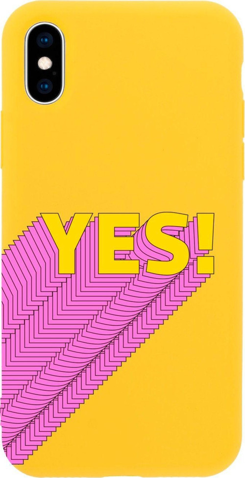 İphone Xs Yes Tasarımlı Sarı Telefon Kılıfı