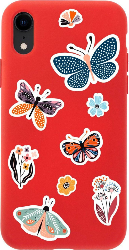 İphone Xr Butterfly Valley Tasarımlı Kırmızı Telefon Kılıfı