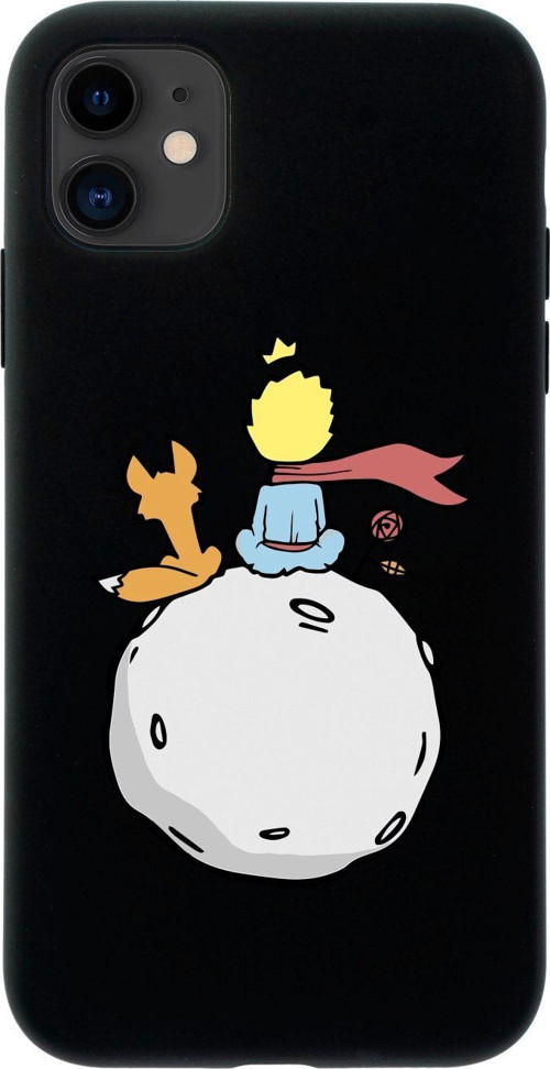Iphone 11 Küçük Prens Tasarımlı Siyah Telefon Kılıfı