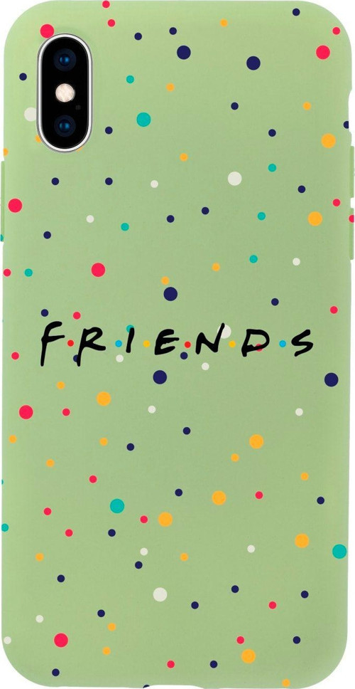 İphone X Friends Tasarımlı Yeşil Telefon Kılıfı