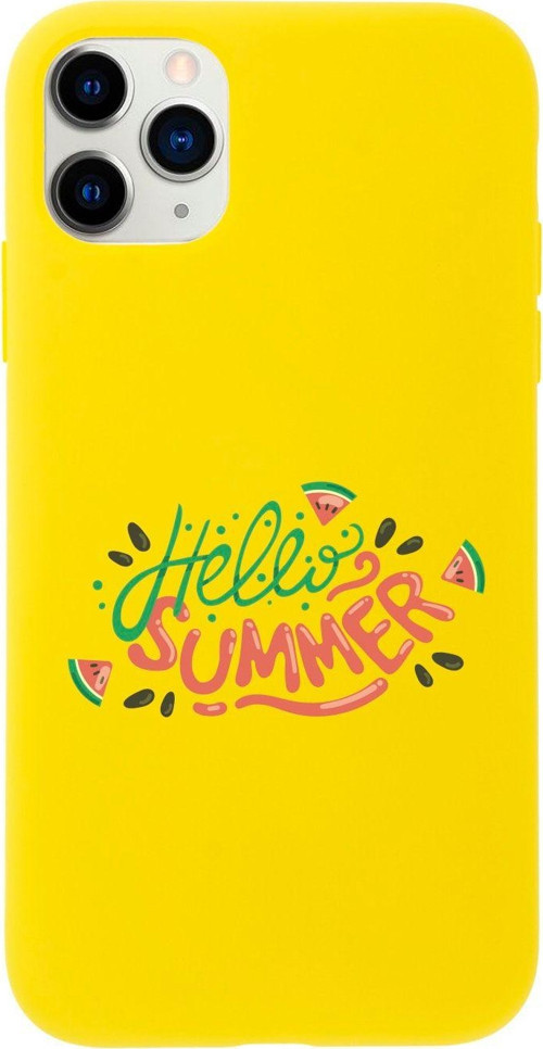 Iphone 11 Pro Max Hello Summer Tasarımlı Sarı Telefon Kılıfı